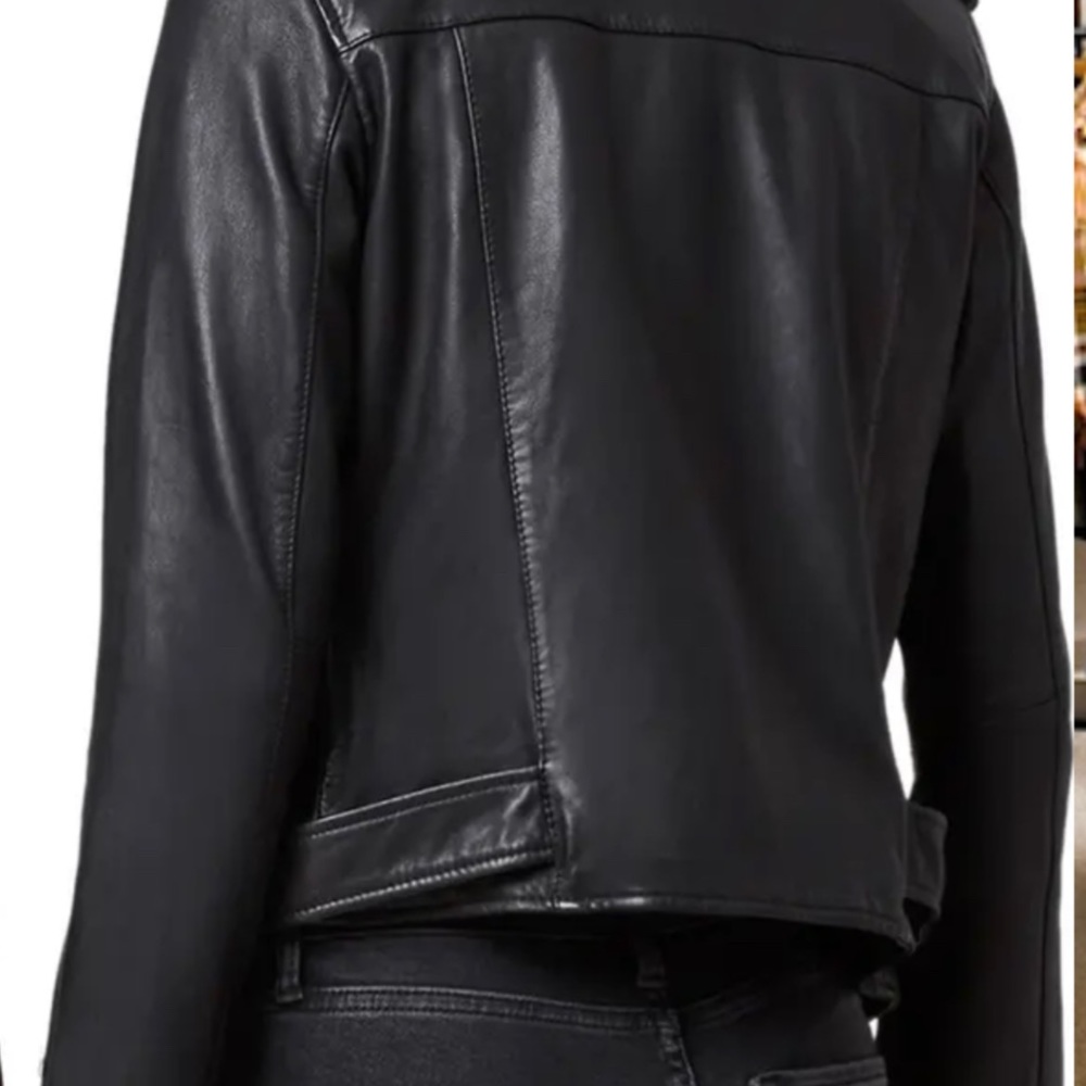 ❌SOLD❌All Saints Balfern Leather Jacket+Black+4 - Picture 7 of 9